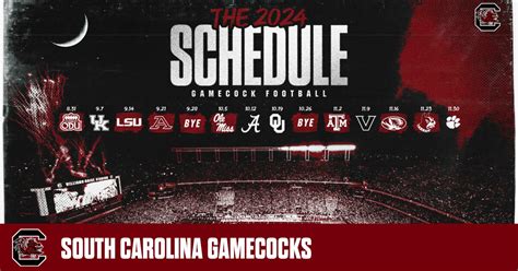 South Carolina’s 2024 Football Schedule Announced – University of South Carolina Athletics