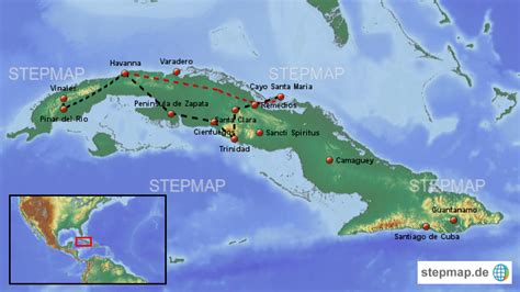 StepMap - Cayo Santa Maria - Havanna - Landkarte für Kuba