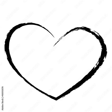 black heart drawing love valentine Stock Vector | Adobe Stock