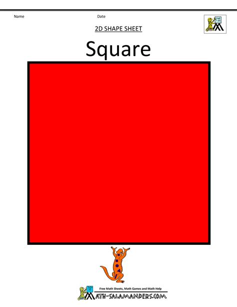 color sheets for kids: Square Shape Activities For Toddlers : Learning Basic Shapes: Color ...