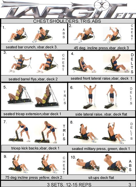 Workout Charts for the Targitfit Portable Gym