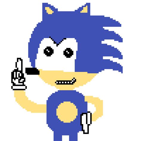 Pixilart - Sonic wagging his finger by SaphireAura