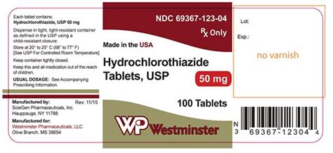 Hydrochlorothiazide - FDA prescribing information, side effects and uses