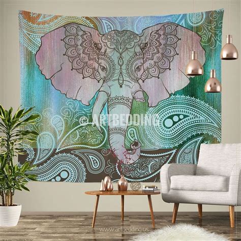 Elephant Tapestry, Indie tapestry wall hanging, bohemian decor, bohochic wall art print ...