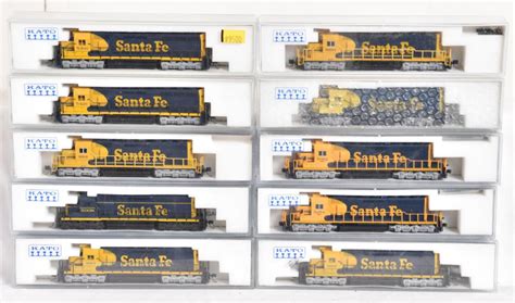 Kato N scale group of ten Santa Fe diesel locomotives - SD40, SD40-2 | Barnebys