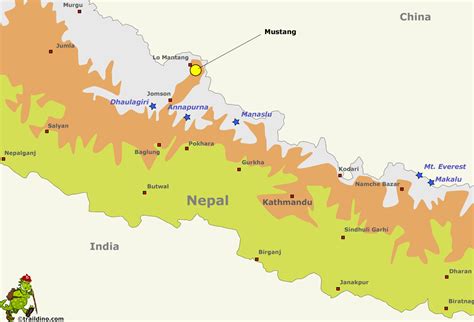 Nepal Map Mustang