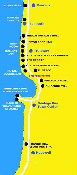 Map Of Resorts In Montego Bay Jamaica - Map Of Stoney Lake