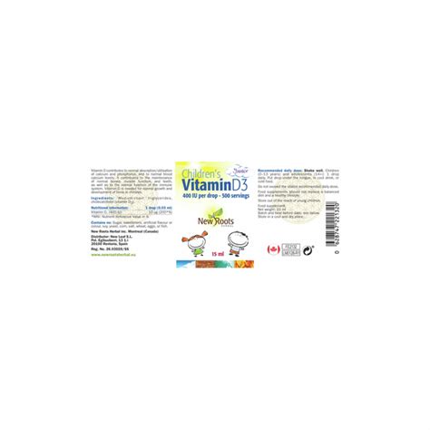 Children's Vitamin D3 - 15ml - New Roots Herbal | Amrita Nutrition