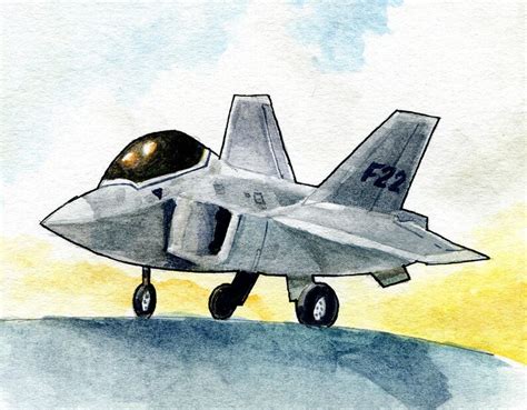 F-22 Raptor Fighter Jet Watercolor | Etsy