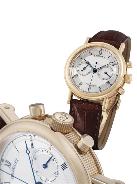 BREGUET, "CLASSIQUE" CHRONOGRAPH 18K GOLD MANUAL-WINDING COLUMN-WHEEL CHRONOGRAPH WRISTWATCH ...