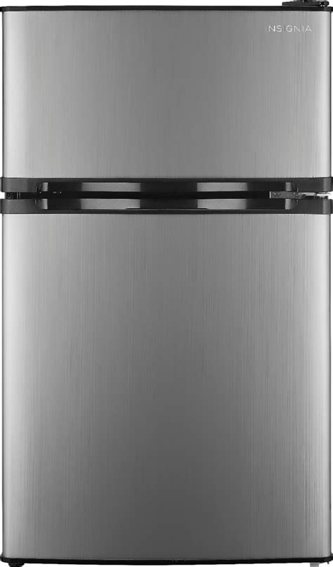 Questions and Answers: Insignia™ 3.0 Cu. Ft. Mini Fridge with Top Freezer Stainless Steel NS ...