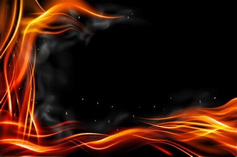 Premium Vector | Realistic fire flame banner background