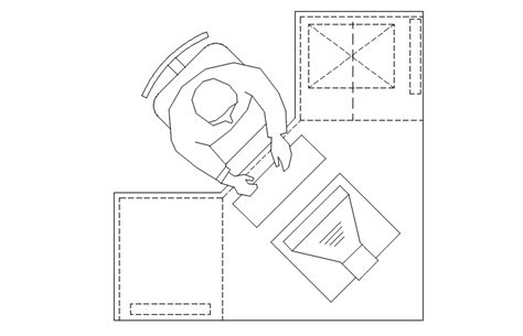 Top View Of Computer Table In Autocad 2d Drawing Cad File Dwg File | Images and Photos finder