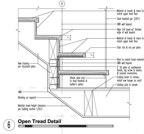 Open Spiral Concrete Stair Drawing