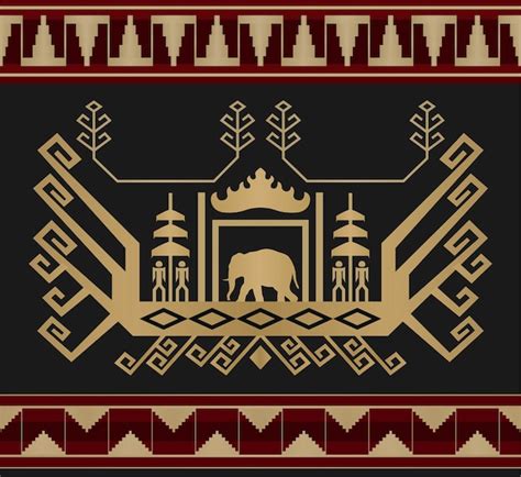 Premium Vector | Batik Ethnic Lampung Pattern Vector Background Illustration Tapis