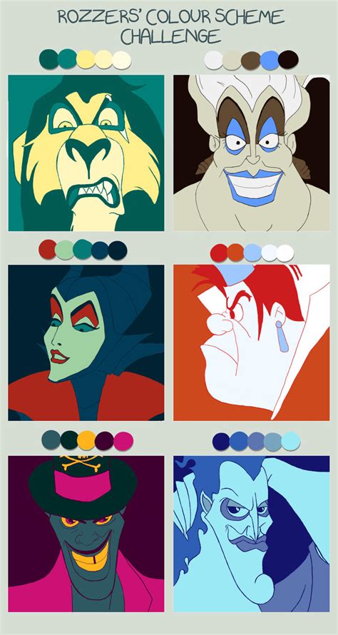 Colour Meme - Disney Villains by hayleykayarts on DeviantArt