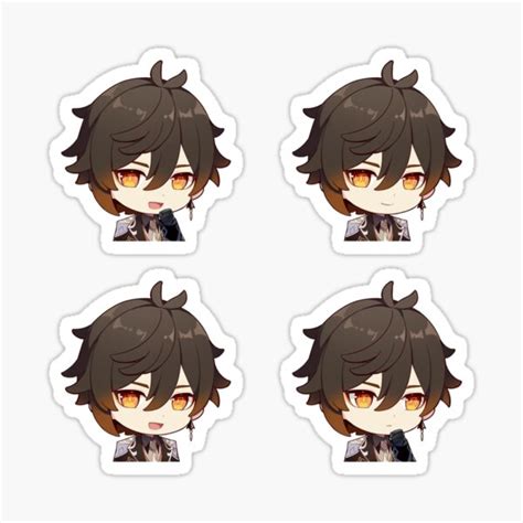 "Zhongli Genshin Impact Chibi Stickers Set" Sticker for Sale by dudu ...