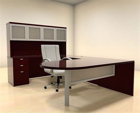 5pc U Shape Modern Contemporary Executive Office Desk Set, #CH-JAD-U30 - H2O Furniture