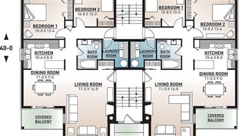 8 unit, 2 bedroom, 1 bathroom Modern Apartment House Plan 7855 - 7855