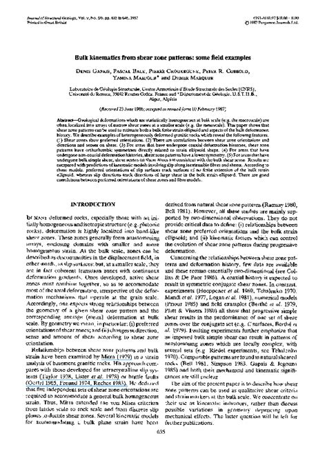 (PDF) Bulk kinematics from shear zone patterns: some field examples | Pierre Choukroune and ...