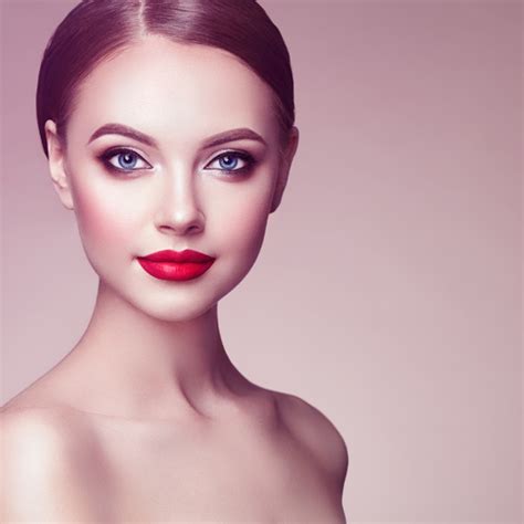 Stock Photo Beautiful woman face with perfect makeup 01 free download