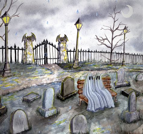 Graveyard Ghosts - Art by Flukelady | Prints Available