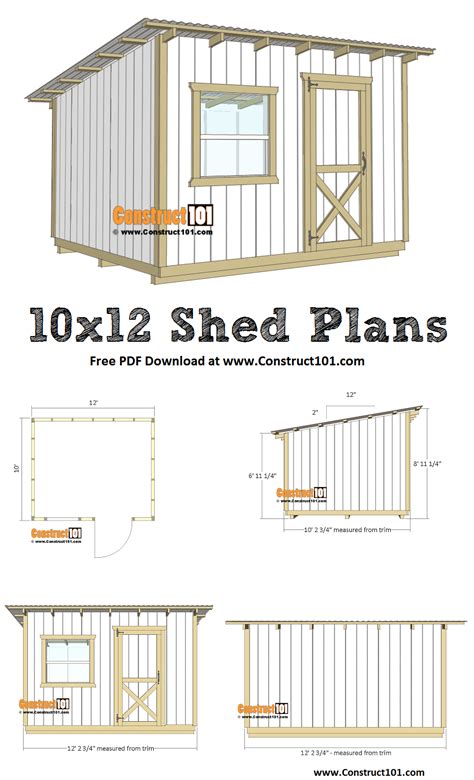 10x12 shed plans with material list blueprint ~ shed homes plans