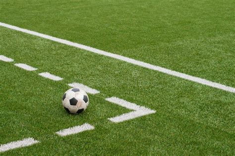 Soccer Ball on Artificial Grass Turf Stock Image - Image of football ...