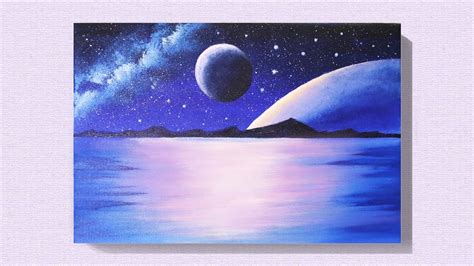 EASY MOON ACRYLIC PAINTING TUTORIAL FOR BEGINNERS | EASY GALAXY ...