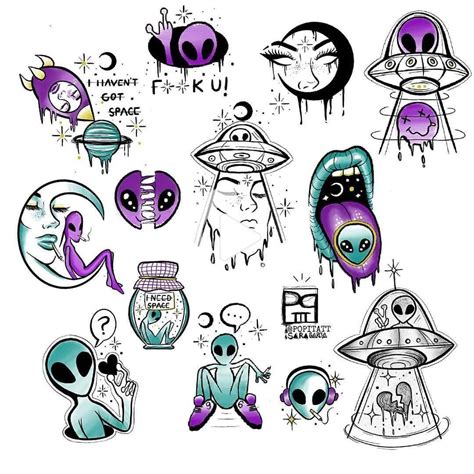 #disegnotatuaggio | Alien tattoo, Tattoo flash art, Trippy drawings