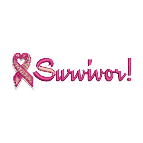 Survivor Breast Cancer Ribbon | Rescue Digitized Embroidery Design | e4Hats – e4Hats.com