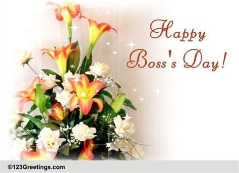 Warm Wish On Boss's Day. Free Happy Boss's Day eCards, Greeting Cards | 123 Greetings