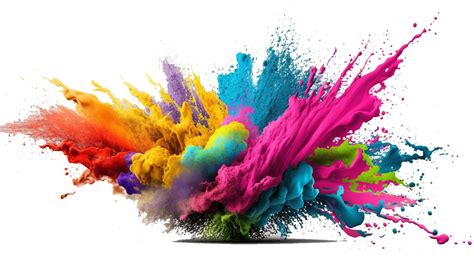 holi powder splash colorful ,colorful powder explosion effect on transparent background ...