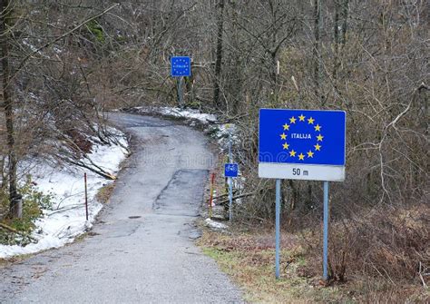 Italian Border Near Slovenia Stock Photo - Image: 38112660