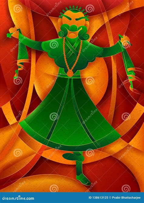 Man Performing Traditional Mask Dance of Sikkim, India Stock Vector - Illustration of cubism ...