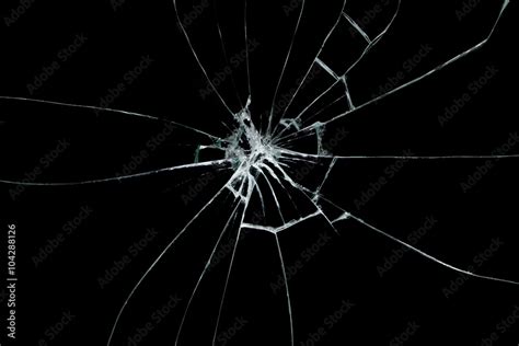 Broken glass on black background Stock Photo | Adobe Stock