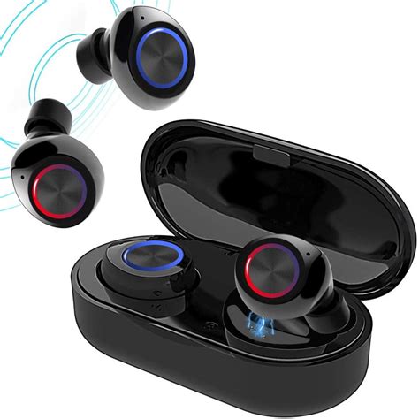 True Wireless Earbuds V5.0 Bluetooth Earbuds Waterpoof LED Sports in-Ear Wireless Headphones,HD ...