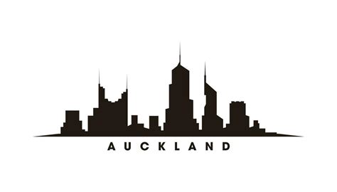 Auckland skyline and landmarks silhouette vector 26261235 Vector Art at ...