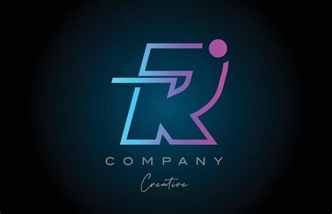 pink and blue R alphabet letter logo icon design with dot. Creative template for business and ...