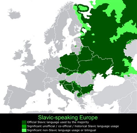 Distribution of Slavic languages in Europe. - Maps on the Web