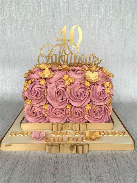 39th Birthday Cake For Women | 40th birthday cakes, Birthday cake roses, Pink birthday cakes