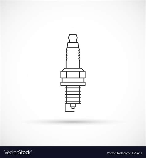 Spark plug outline icon Royalty Free Vector Image