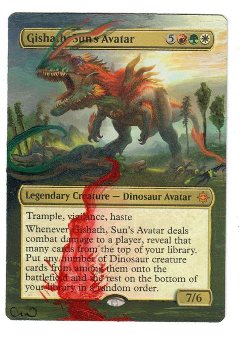 Gishath Suns Avatar Altered Full Art MTG Magic Commander Dinosaur ...