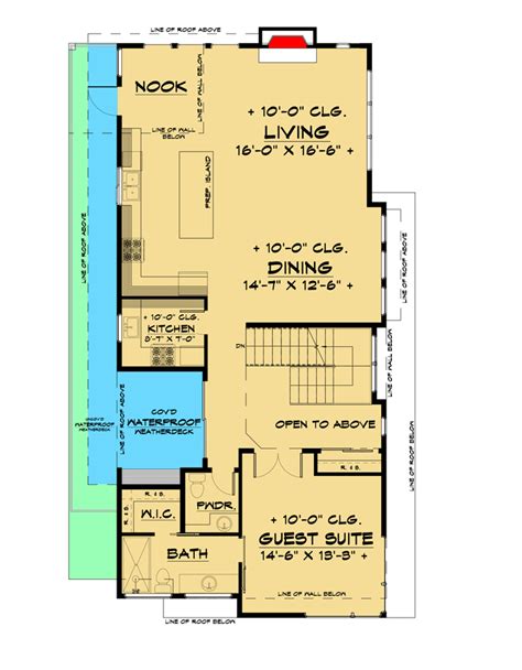 3-Story Modern House Plan with Prep Kitchen and Bedrooms on Every Floor - 666171RAF ...