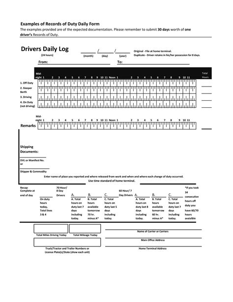 50 Printable Driver's Daily Log Books [Templates & Examples]