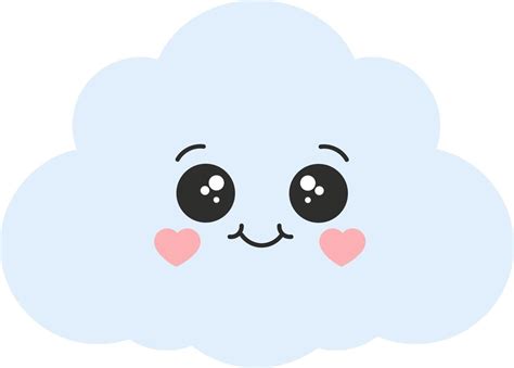 Cute happy cloud, Seal or Icon Vector Illustration 12489535 Vector Art at Vecteezy