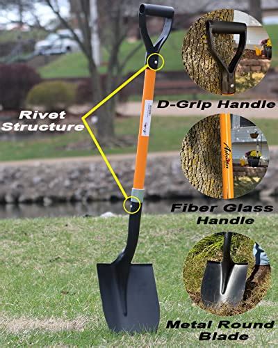 Ashman Heavy-Duty Digging Shovel (1 Pack) 41-Inch with Trenching Blade ...