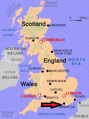 Map Of England Showing Brighton ~ AFP CV