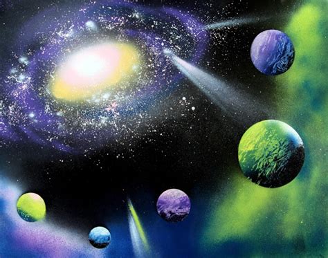 How to Spray Paint Art: Planets & Galaxy - A Piece Of Rainbow