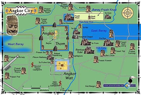 Map of Angkor Wat, Cambodia